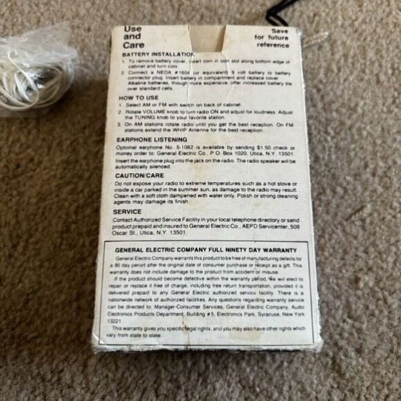 GE General Electric 7-2500 FM-AM Radio *Read* - Picture 10 of 10
